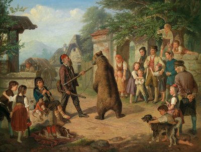 Traveling Circus in a Village by Hermann Pistor